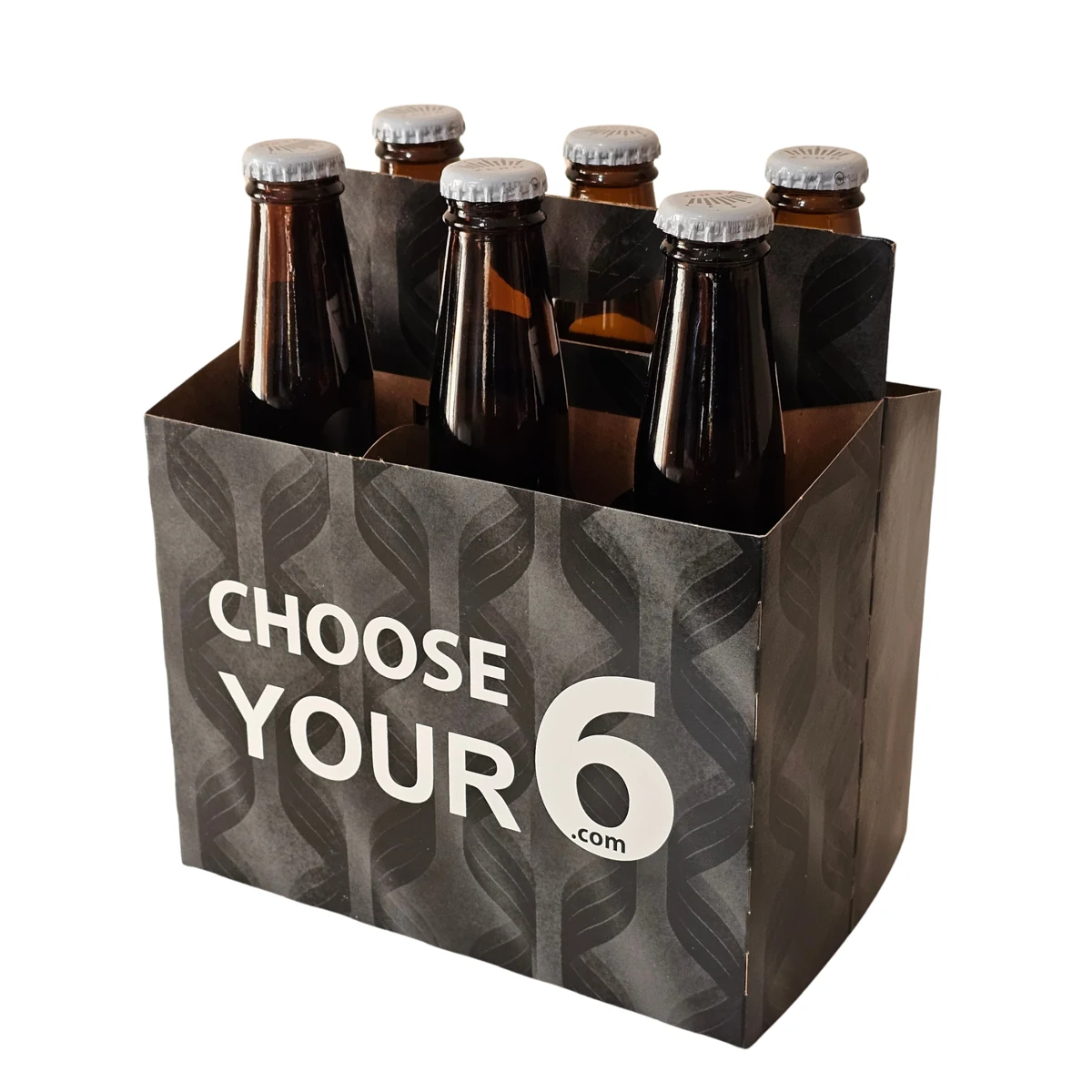 6 Pack Beer Bottle Carrier – Black Choose Your 6 (150/box)