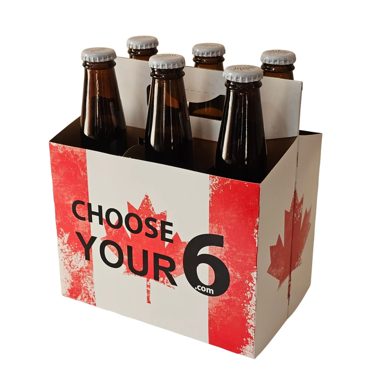 6 Pack Beer Bottle Carrier – Canadian Flag Choose Your 6 (150/box)